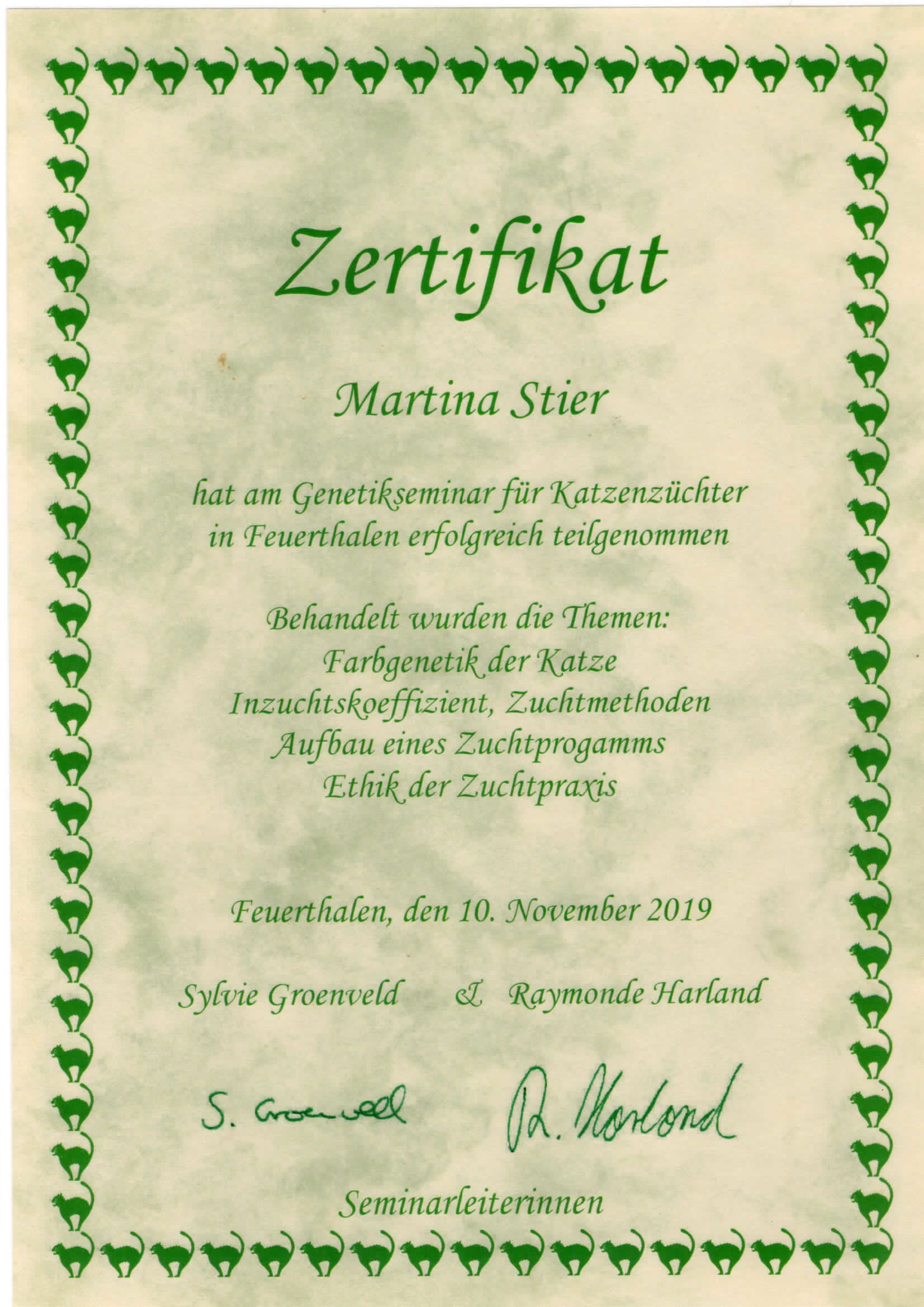 Genetic Seminar für Katzenzüchter